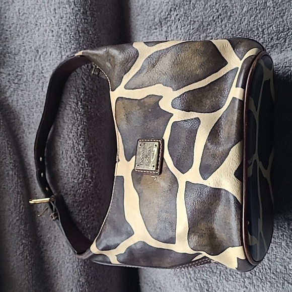 Dooney & Bourke Handbags - Dooney & Bourke Leather Giraffe Print Mini Bucket Handbag